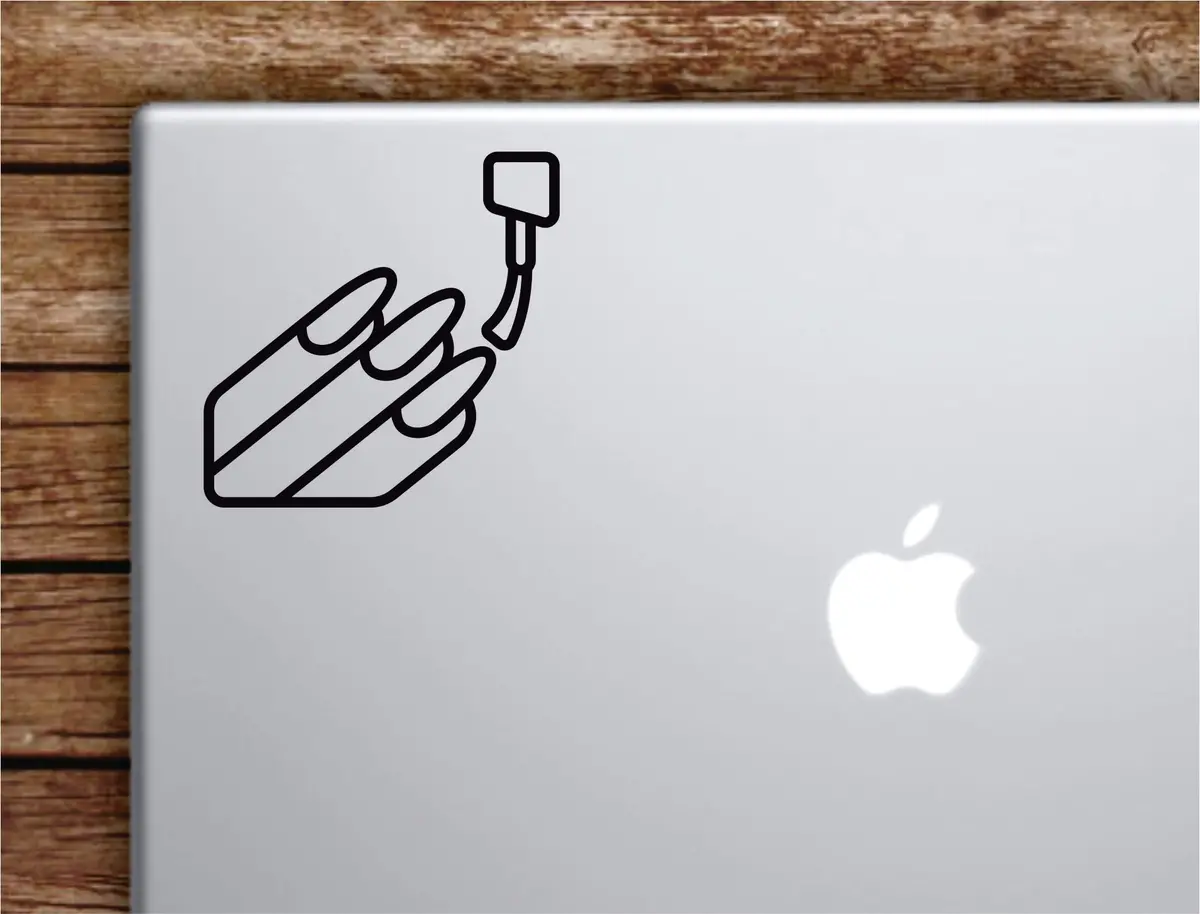 Nail Polish Emoji Laptop Wall Decal Sticker Vinyl Art Quote Macbook Apple Decor Car Window Truck Teen Inspirational Girls Beauty Brows Lashes Make Up 1