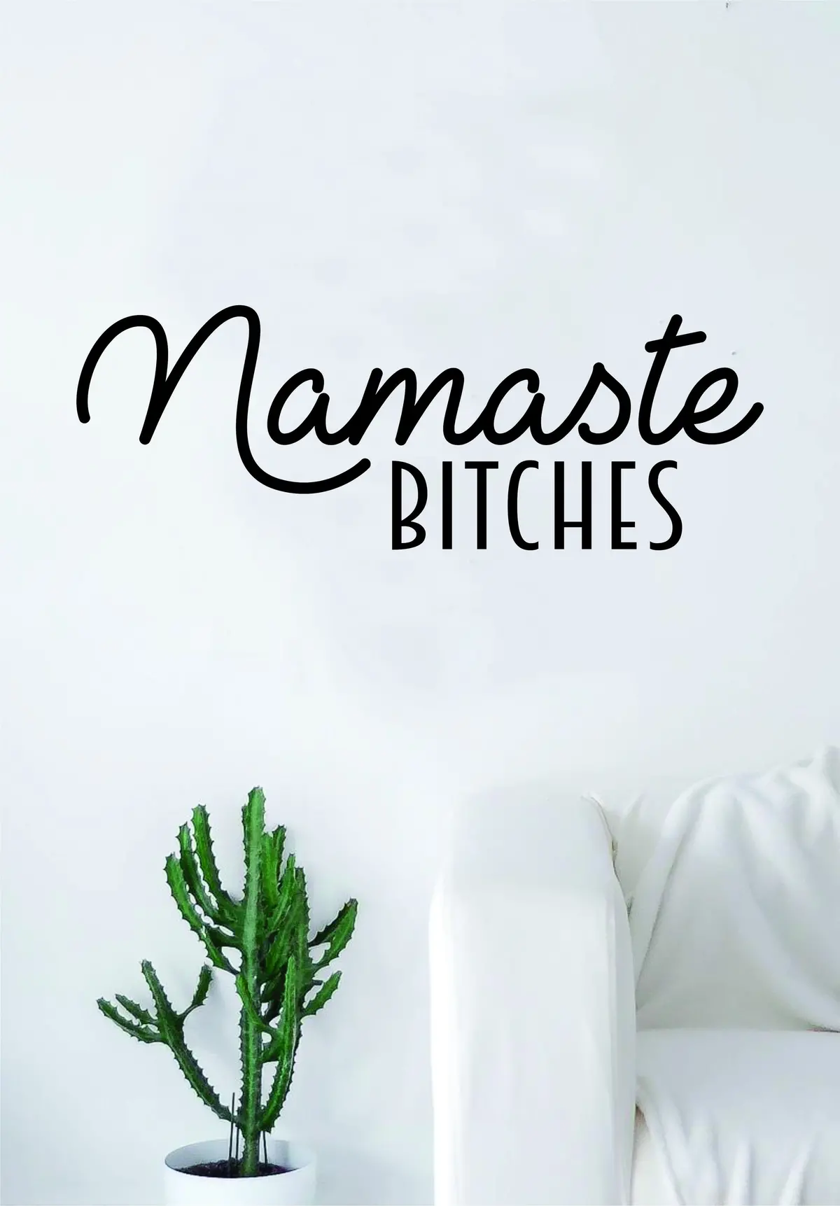 Namaste B V2 Quote Decal Sticker Wall Vinyl Art Decor Yoga Mandala Om Meditate Zen Buddha Lotus 1