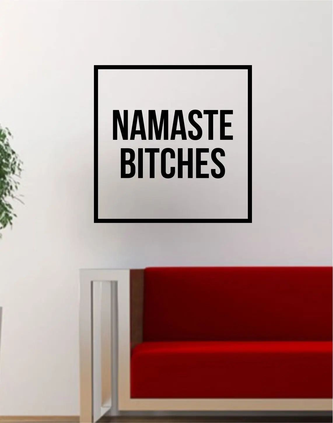 Namaste B Simple Square Design Yoga Quote Wall Decal Sticker Vinyl Art Home Decor Decoration 1