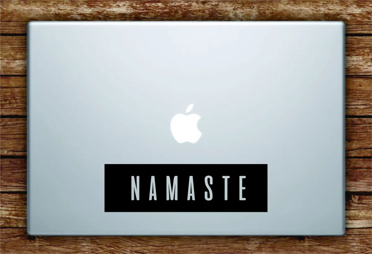 Namaste Rectangle Laptop Apple Macbook Quote Wall Decal Sticker Art Vinyl Yoga Good Vibes Mandala 1