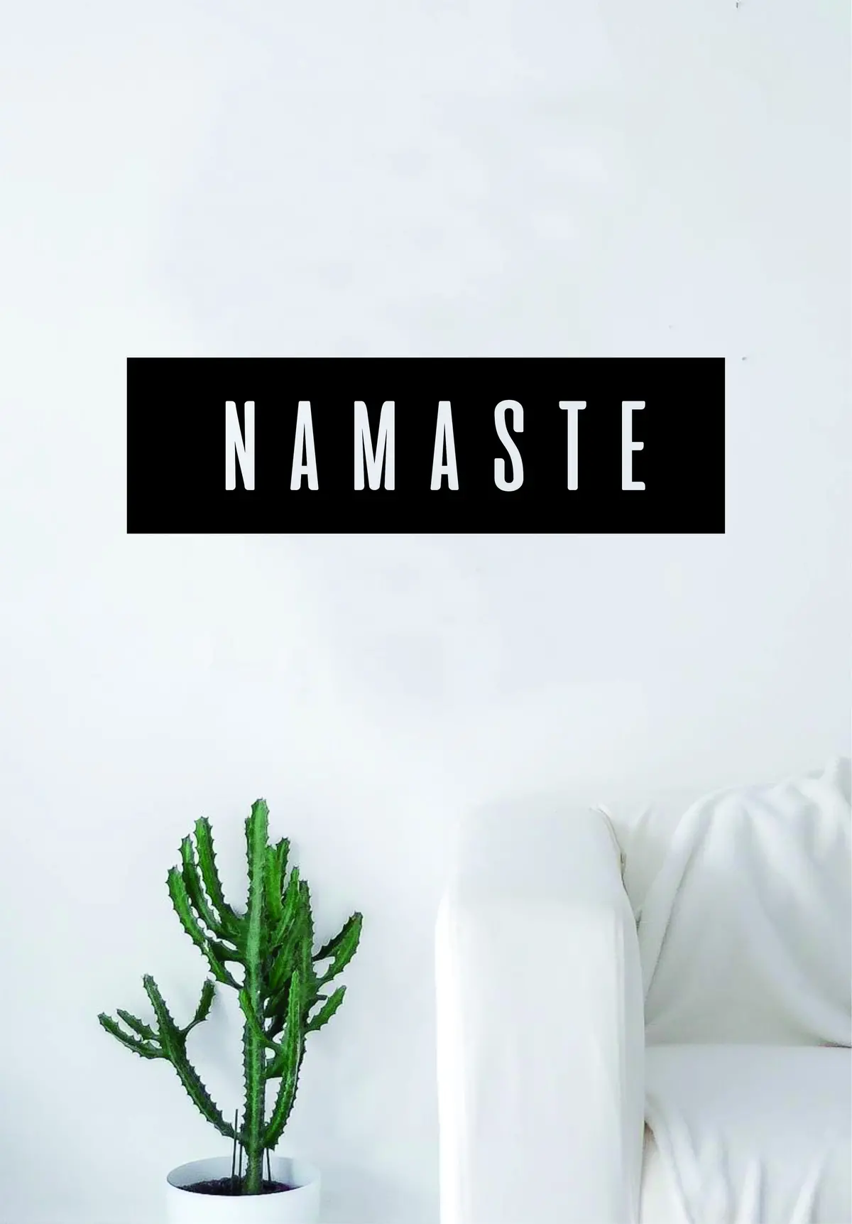 Namaste Rectangle Wall Decal Sticker Vinyl Art Bedroom Living Room Decor Quote Yoga Meditate 1