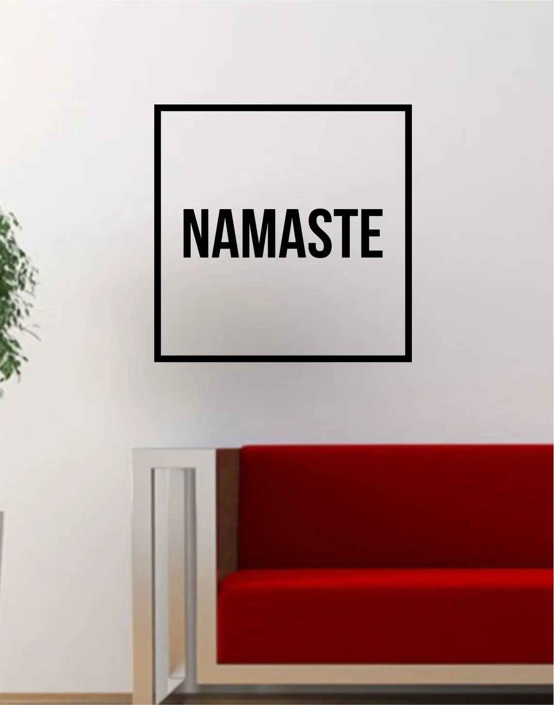 Namaste Simple Square Design Yoga Quote Wall Decal Sticker Vinyl Art Home Decor Decoration 1