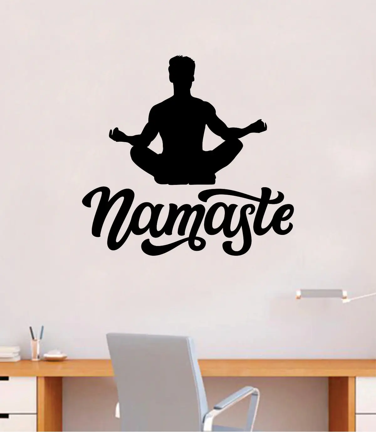 Namaste Yoga Quote Decal Sticker Wall Vinyl Art Decor Room Teen Kids Om Meditate Zen Buddha Relax Breathe 1