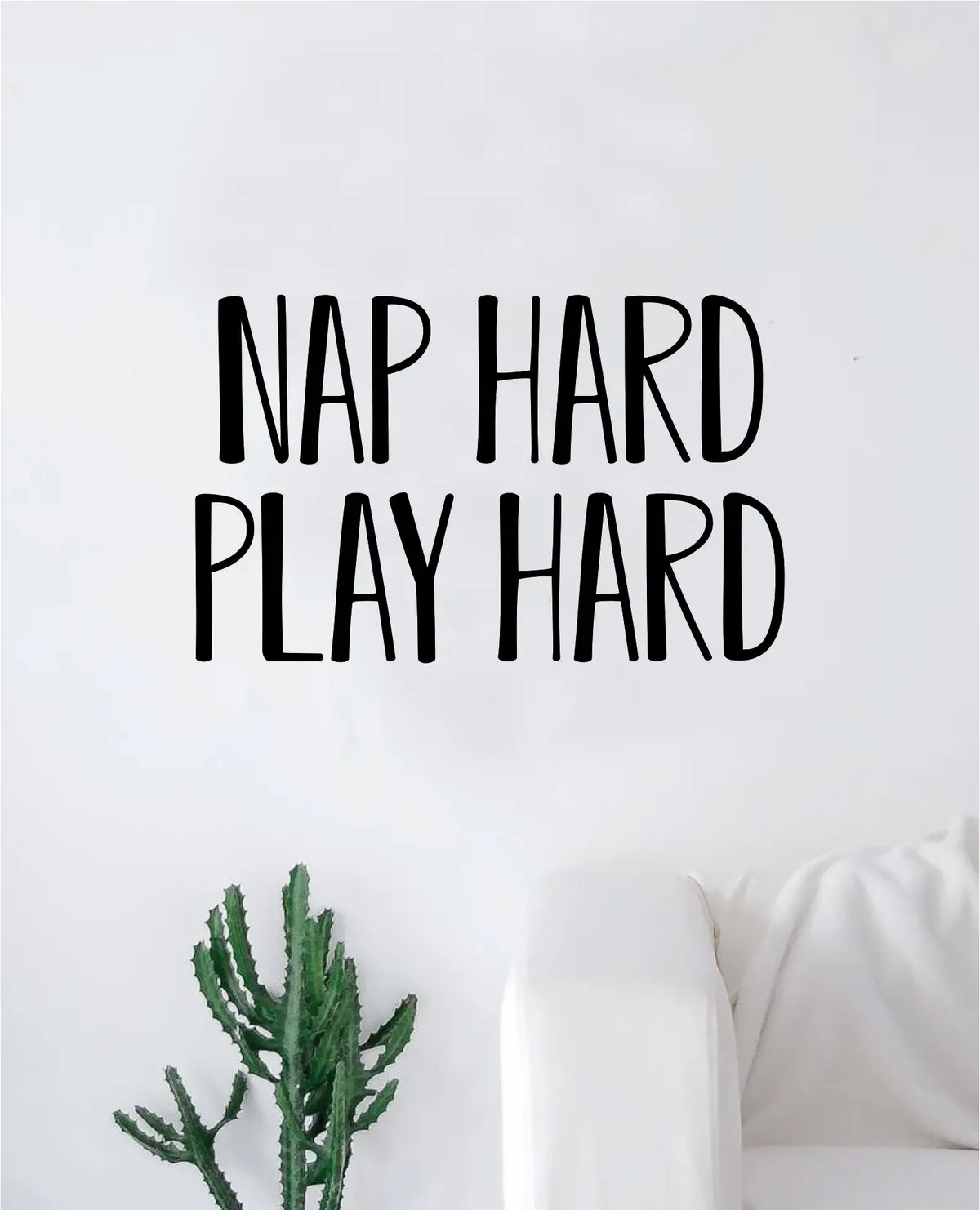 Nap Hard Play Hard Quote Wall Decal Sticker Decor Vinyl Art Bedroom Teen Inspirational Boy Girl Baby Nursery Sleep Funny 1