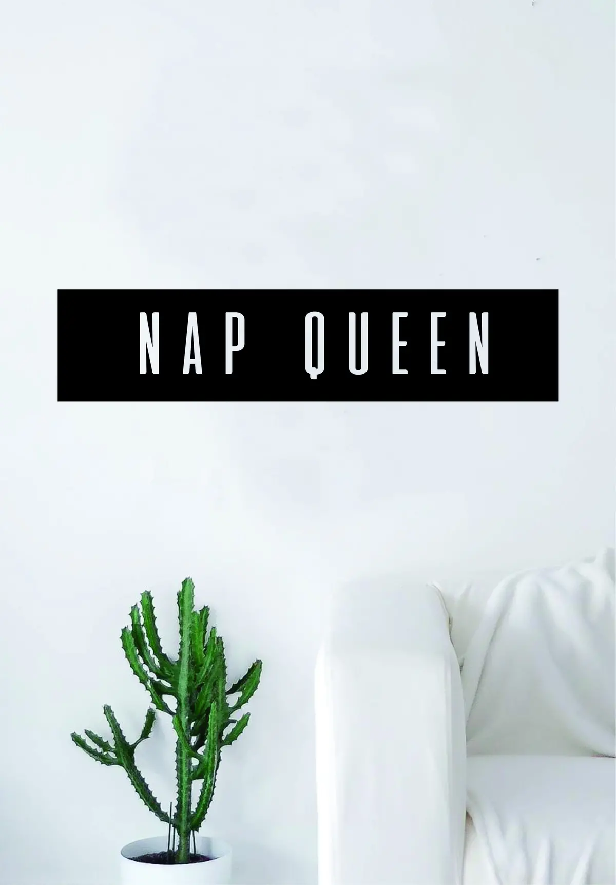Nap Queen Rectangle Box Quote Wall Decal Sticker Bedroom Living Room Art Vinyl Beautiful Inspirational Funny Girls Women Teen 1