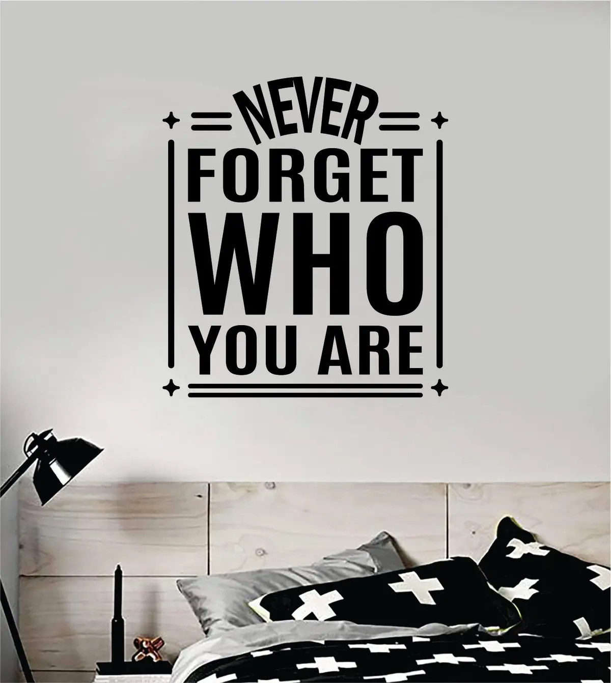 Never Forget Who You Are V2 Quote Wall Decal Sticker Bedroom Room Art Vinyl Inspirational Motivational Teen School Baby Nursery Kids Office Gym 1