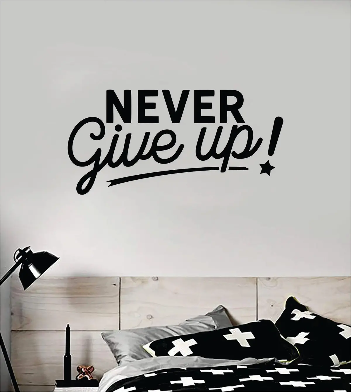 Never Give Up V5 Decal Sticker Wall Vinyl Art Wall Bedroom Room Home Decor Inspirational Motivational Teen Sports Gym Fitness School Kids 1