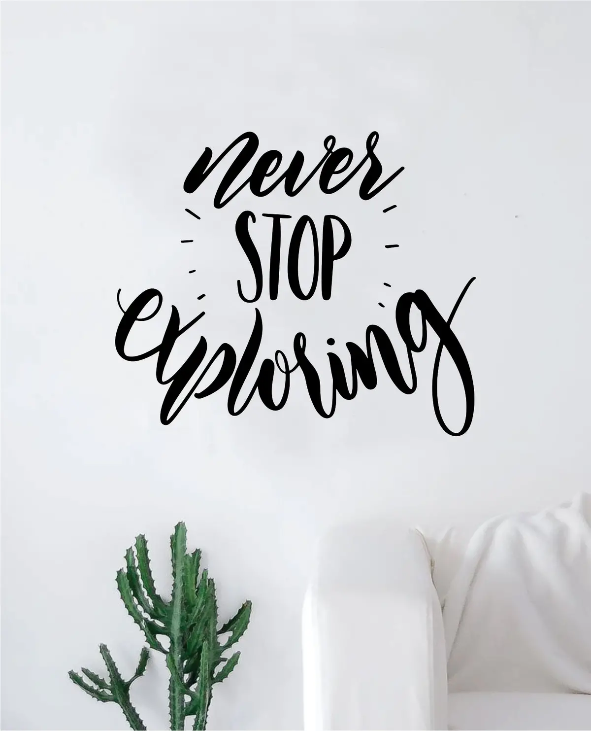 Never Stop Exploring V2 Quote Wall Decal Sticker Decor Vinyl Art Bedroom Teen Inspirational Boy Girl Adventure Wanderlust 1