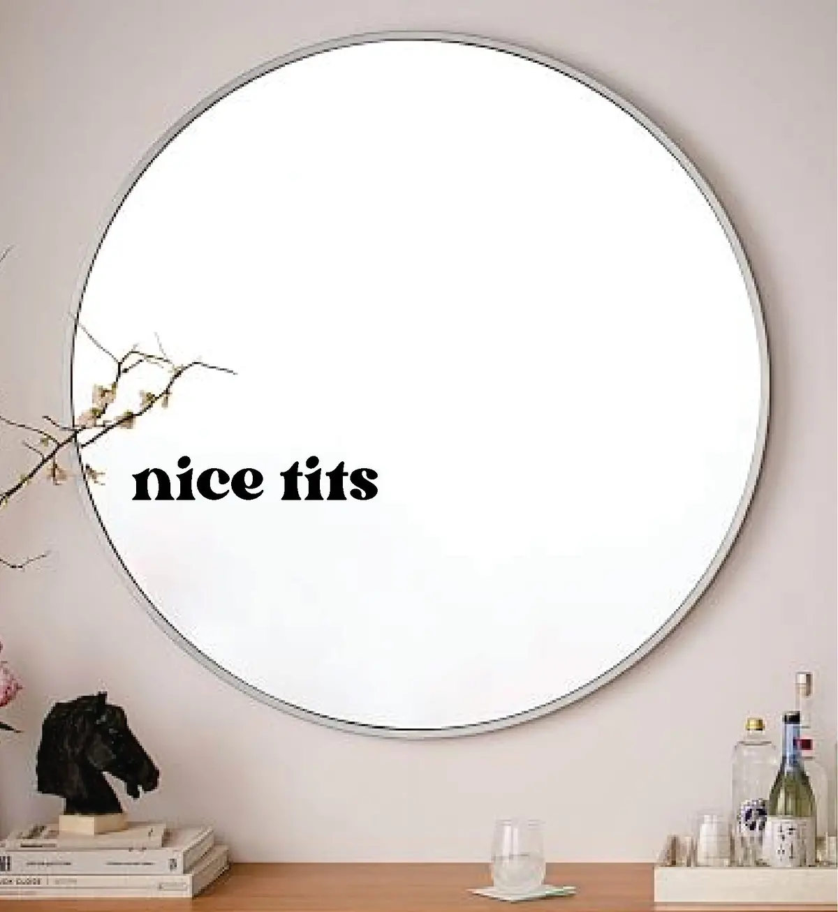 Nice Tits Wall Decal Mirror Sticker Vinyl Quote Bedroom Art Girls Women Inspirational Motivational Positive Affirmations Beauty Vanity Lashes Brows Aesthetic 1