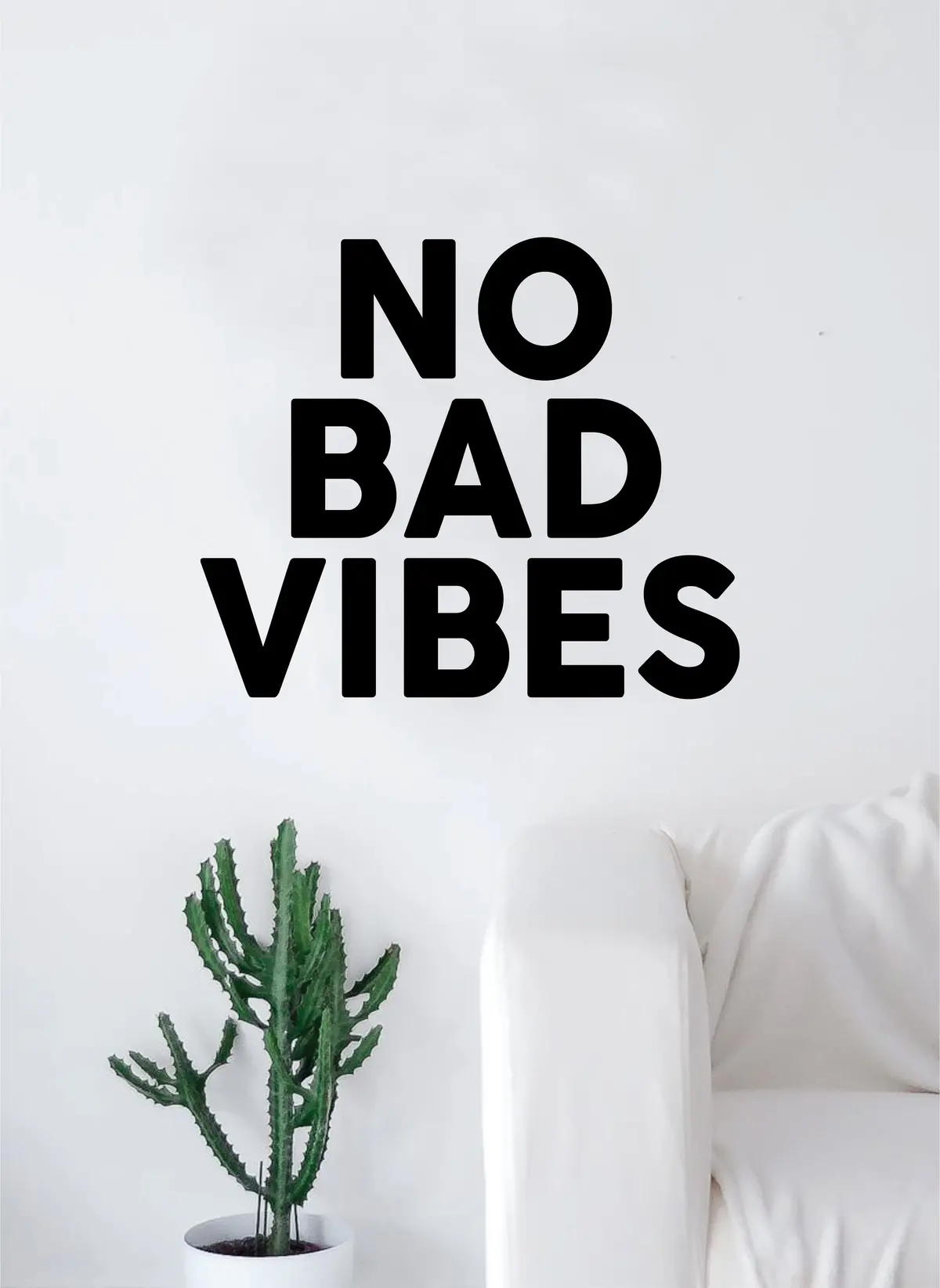 No Bad Vibes Quote Decal Sticker Wall Vinyl Art Home Room Decor Inspirational Good Positive Vibe 1