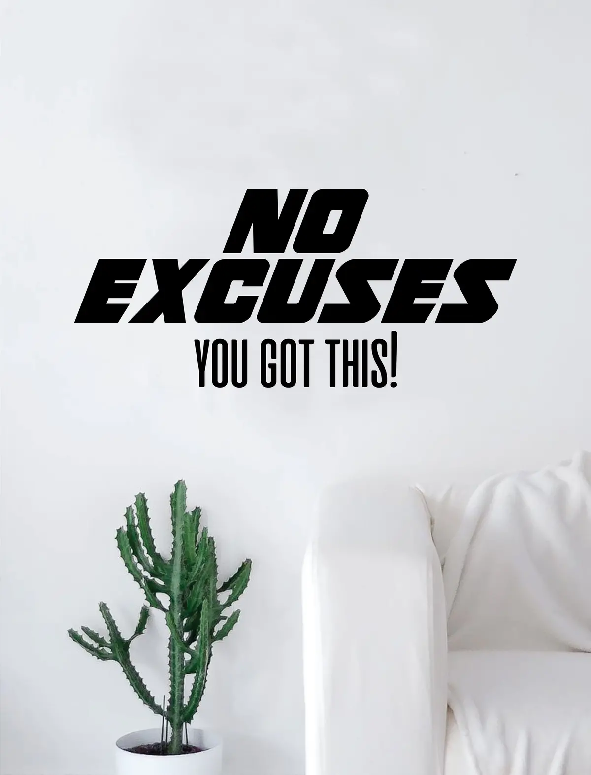 No Excuses V3 Decal Sticker Wall Vinyl Art Wall Bedroom Room Decor Motivational Inspirational Teen Sports Gym Fitness 1