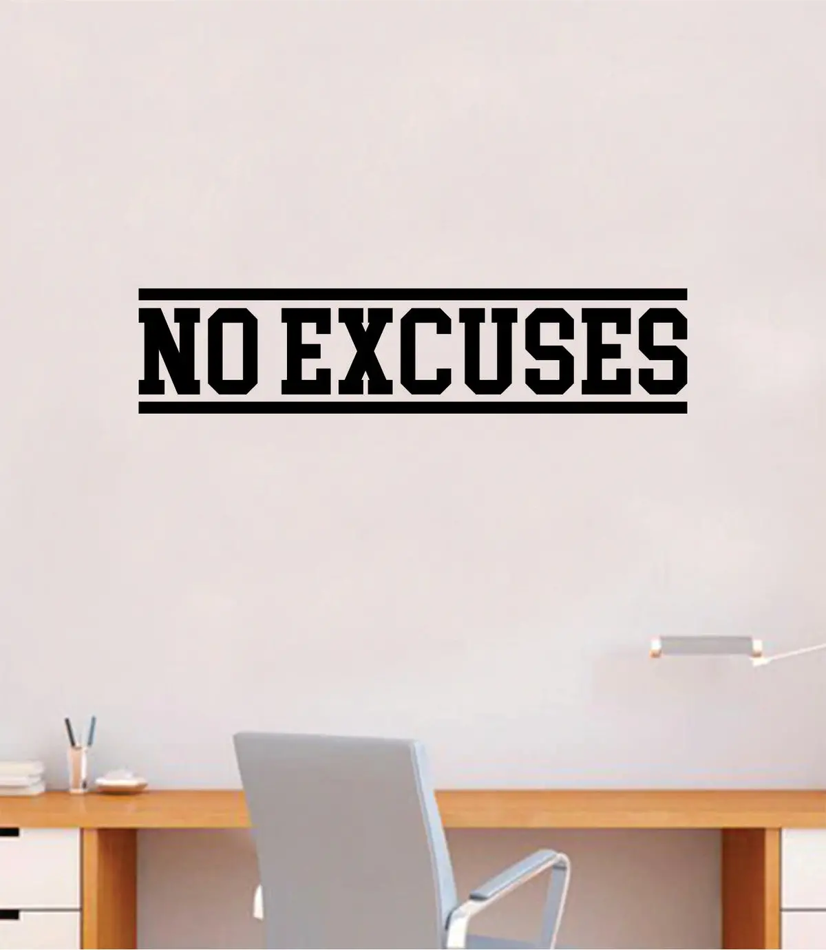No Excuses V4 Decal Sticker Wall Vinyl Art Wall Bedroom Room Home Decor Inspirational Motivational Teen Sports Gym Fitness 1