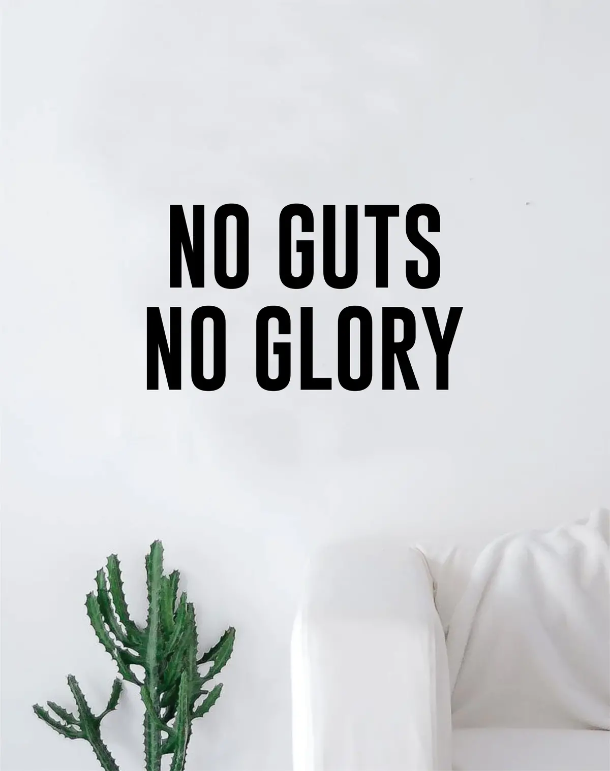 No Guts No Glory Quote Wall Decal Quote Sticker Vinyl Art Home Decor Decoration Living Room Bedroom Inspirational Motivational Work Hard Gym Fitness Sports 1