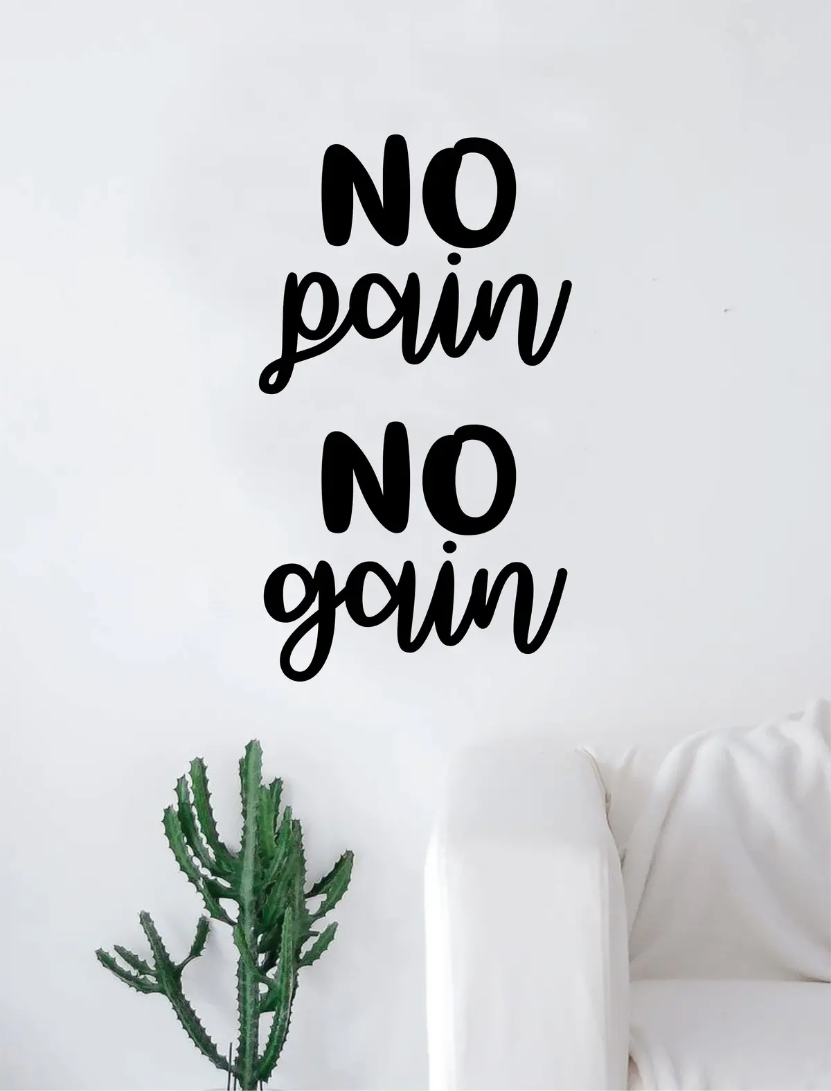 No Pain No Gain V3 Quote Wall Decal Sticker Room Art Vinyl Inspirational Decor Gym Work Out Fitness 1