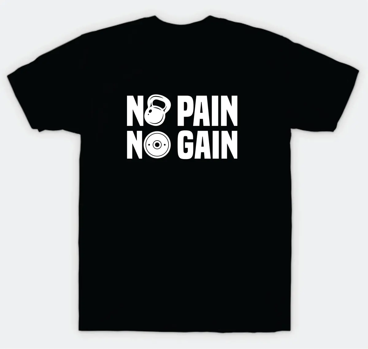 No Pain No Gain T-Shirt Tee Shirt Vinyl Heat Press Custom Inspirational Quote Girls Motivational Sports Gym Fitness Lift Kettlebell 1