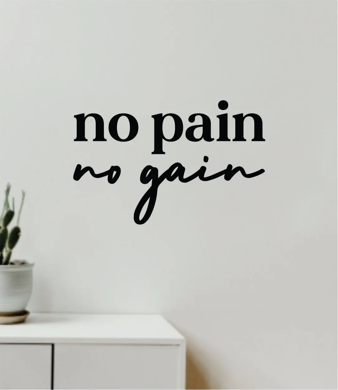 No Pain No Gain V7 Decal Sticker Quote Wall Vinyl Art Wall Bedroom Room Home Decor Inspirational Teen Girls Motivational Gym Fitness Lift Sports 1