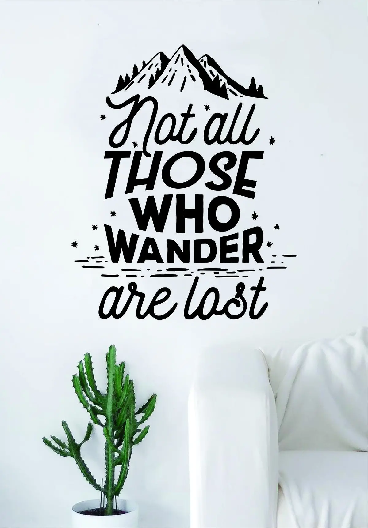 Not All Those Who Wander Are Lost Adventure Explore Quote Wall Decal Sticker Bedroom Living Room Art Vinyl Beautiful Inspirational Travel 1