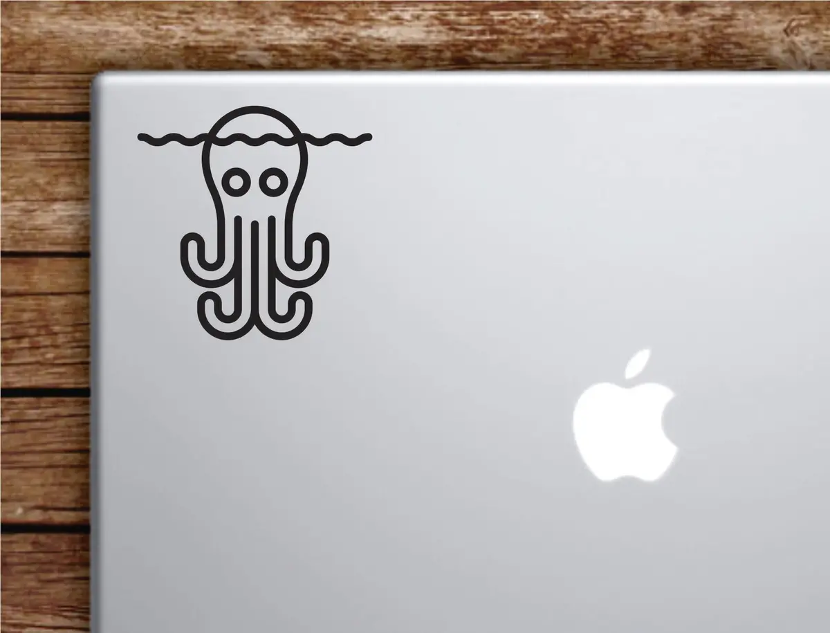 Octopus Laptop Wall Decal Sticker Vinyl Art Quote Macbook Apple Decor Car Window Truck Teen Inspirational Girls Animals Ocean Beach 1