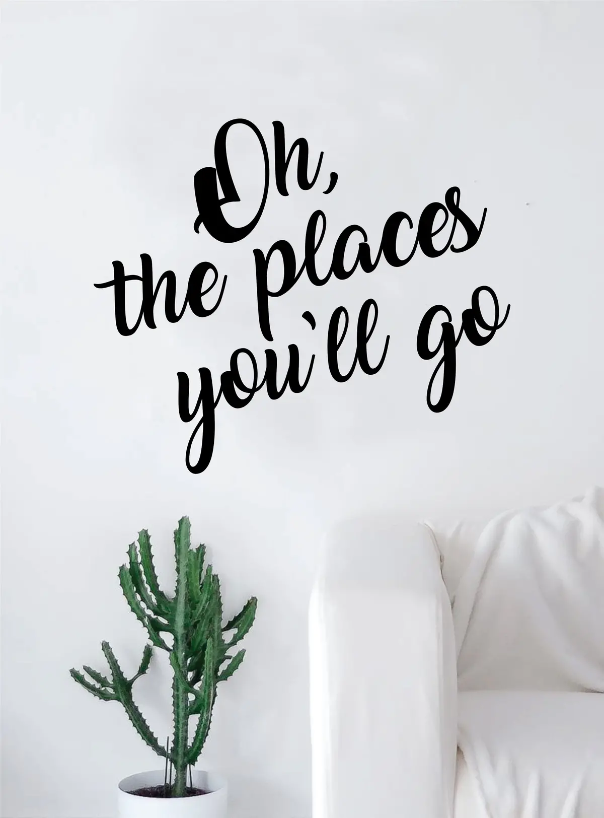 Oh The Places You'll Go V3 Wall Decal Sticker Bedroom Room Art Vinyl Inspirational Travel Wanderlust Teen Kids Baby Nursery Girls Adventure 1