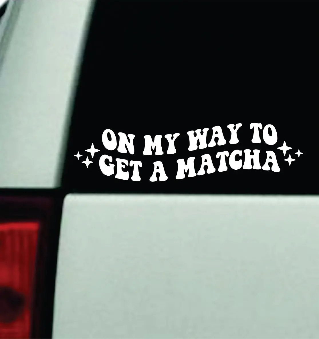 On My Way To Get A Matcha Car Decal Truck Mirror Window Windshield Bumper Sticker Men Girls Funny Cute Meme 1