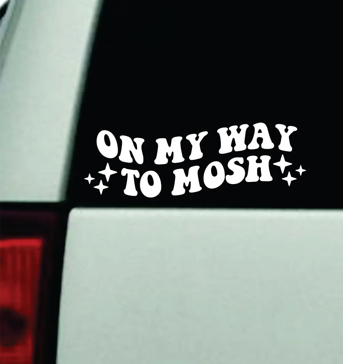 On My Way To Mosh V2 Car Decal Truck Mirror Window Windshield Bumper Sticker Men Girls Blegh Metal Emo Hardcore Music Goth 1