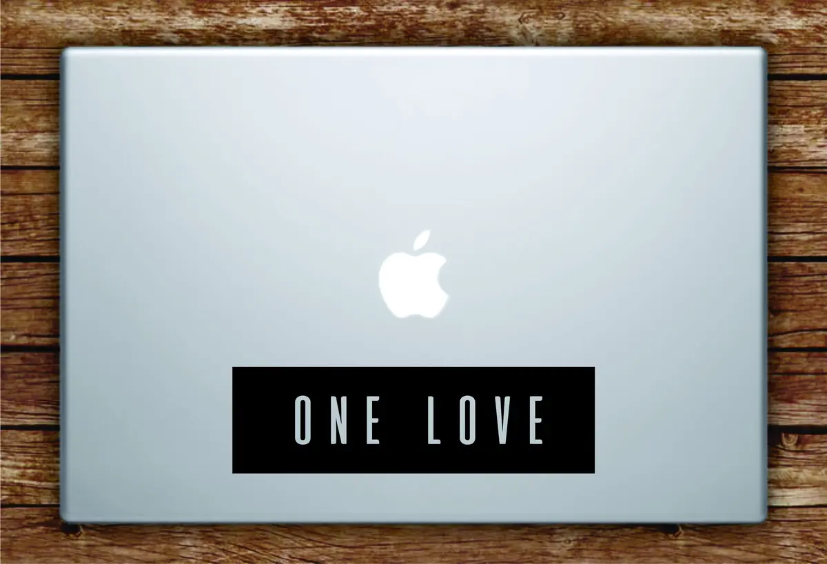 One Love Rectangle Laptop Apple Macbook Quote Wall Decal Sticker Art Vinyl Bob Marley Music Reggae Rasta Good Vibes 1