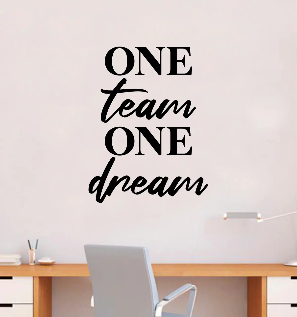 One Team One Dream Quote Wall Decal Sticker Vinyl Art Decor Bedroom Room Boy Girl Inspirational Motivational School Nursery Office Classroom Sports Teamwork 1