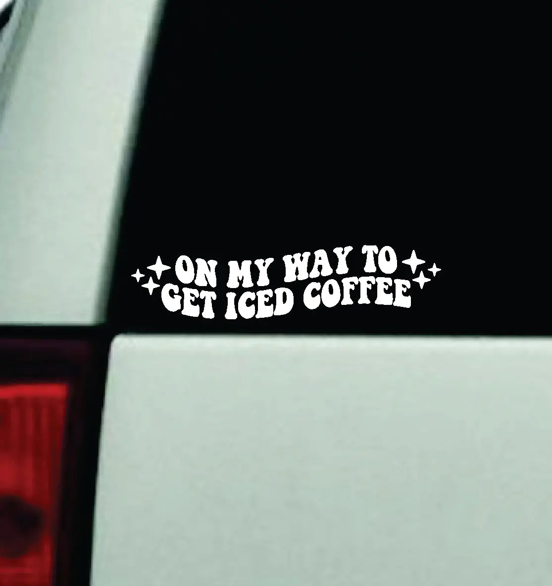 On My Way To Get Iced Coffee Car Decal Truck Window Windshield Mirror Jdm Bumper Sticker Vinyl Quote Girls Funny Mom Milf Trendy Cute Aesthetic Groovy 1
