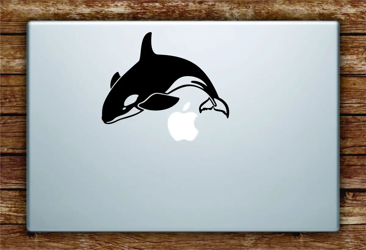 Orca Whale Laptop Decal Sticker Vinyl Art Quote Macbook Apple Decor Ocean Beach Fish Animal 1