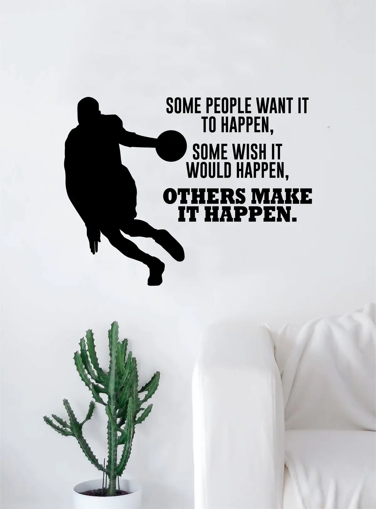 Others Make It Happen Basketball Wall Decal Quote Vinyl Sticker Decor Bedroom Living Room Teen Kids Nursery Sports Nba Ball Is Life Dunk 1