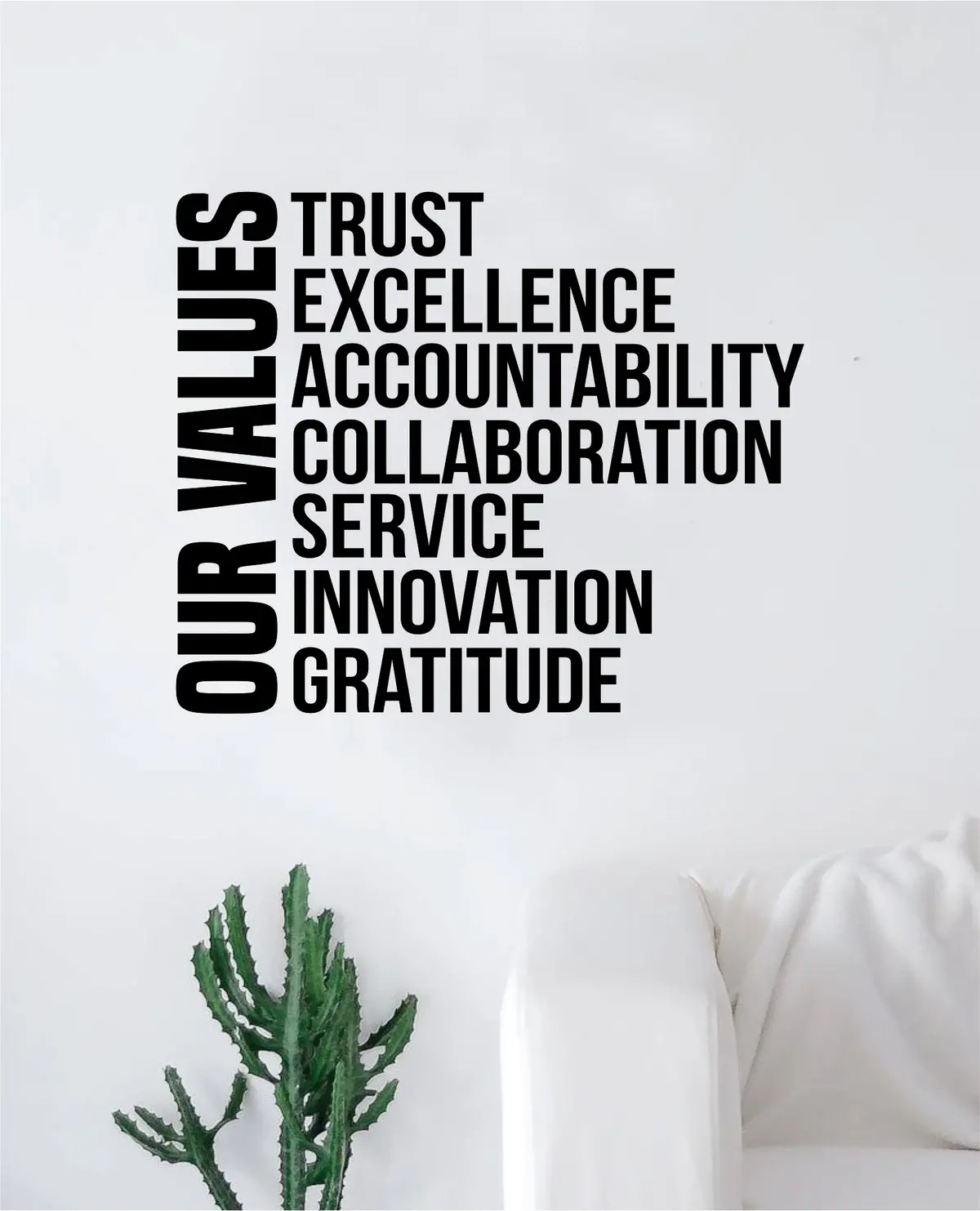 Our Values Wall Decal Decor Art Sticker Vinyl Room Bedroom Teen Kids School Job Office 1