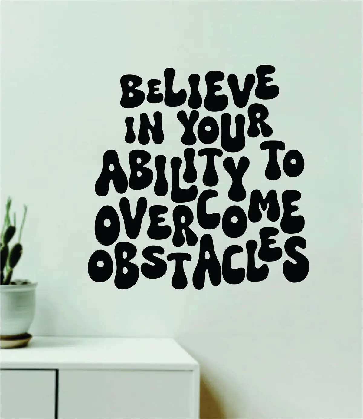 Overcome Obstacles Wall Decal Home Decor Art Sticker Vinyl Quote Inspirational Positive Affirmation Mental Health 1