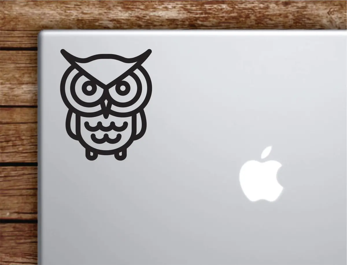 Owl Laptop Wall Decal Sticker Vinyl Art Quote Macbook Apple Decor Car Window Truck Teen Inspirational Girls Animals Birds 1