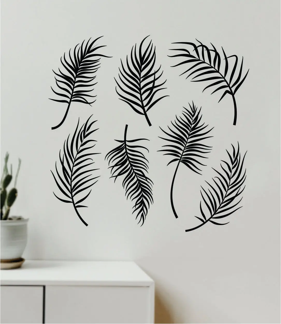Palm Leaves Wall Decal Home Decor Sticker Art Vinyl Bedroom Boys Girls Teen Baby Nursery Nature Adventure Tree Tropical Ocean Beach 1