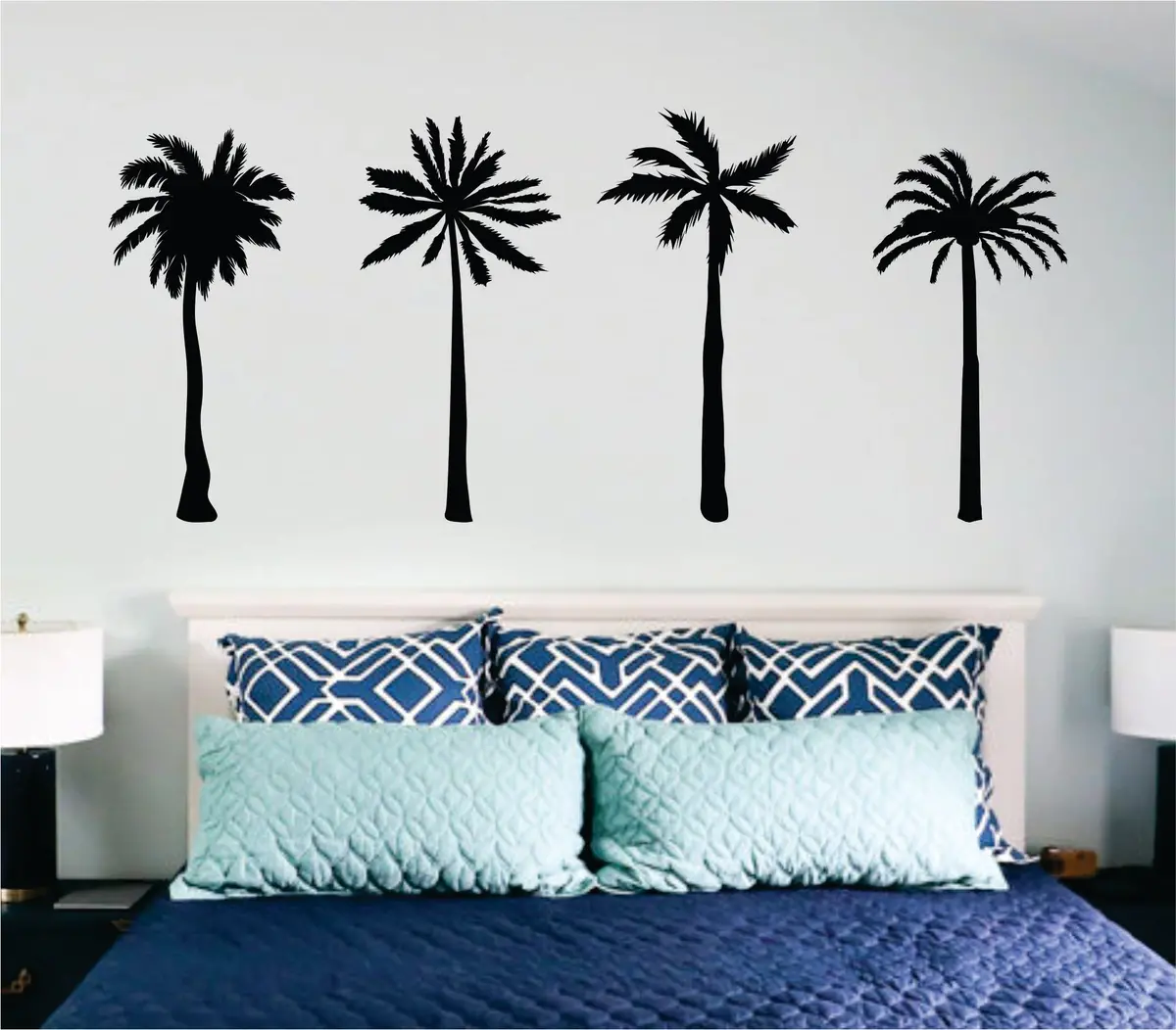 Palm Trees Wall Decal Home Decor Sticker Vinyl Art Bedroom Room Boy Girl Baby Teen Nursery School Nature Ocean Beach Modern 1