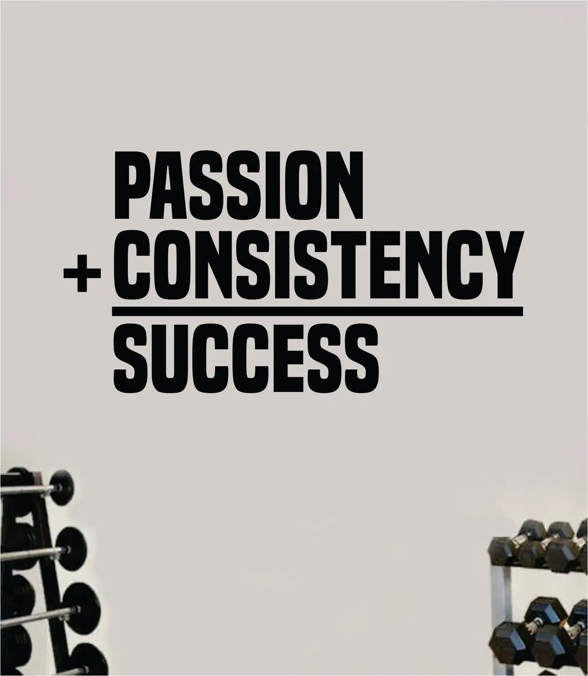 Passion Consistency Success Gym Fitness Wall Decal Home Decor Bedroom Room Vinyl Sticker Teen Art Quote Beast Lift Strong Inspirational Motivational Health Girls 1