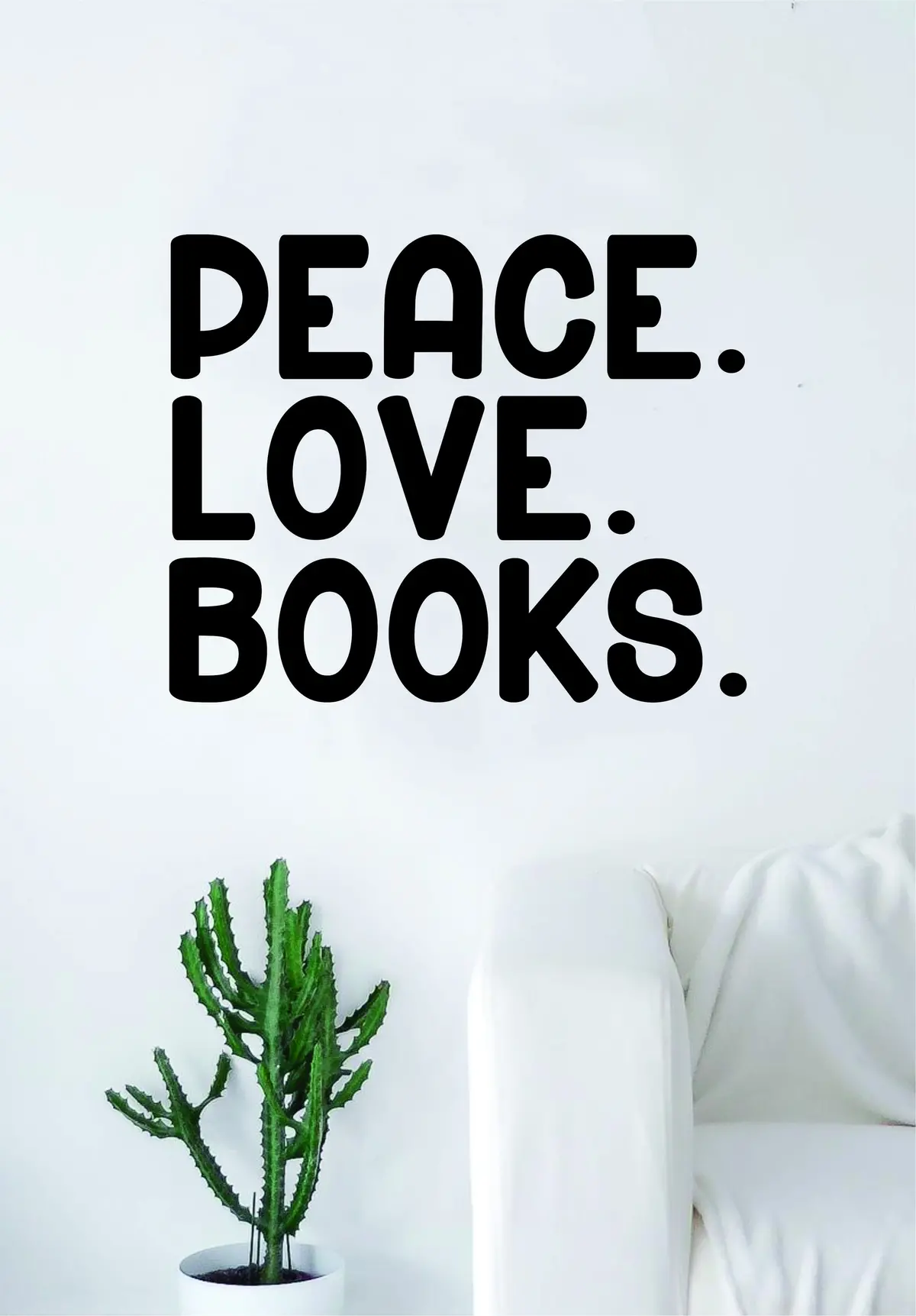 Peace Love Books Quote Wall Decal Sticker Bedroom Living Room Art Vinyl Beautiful Inspirational Cute Coffee Yoga 1