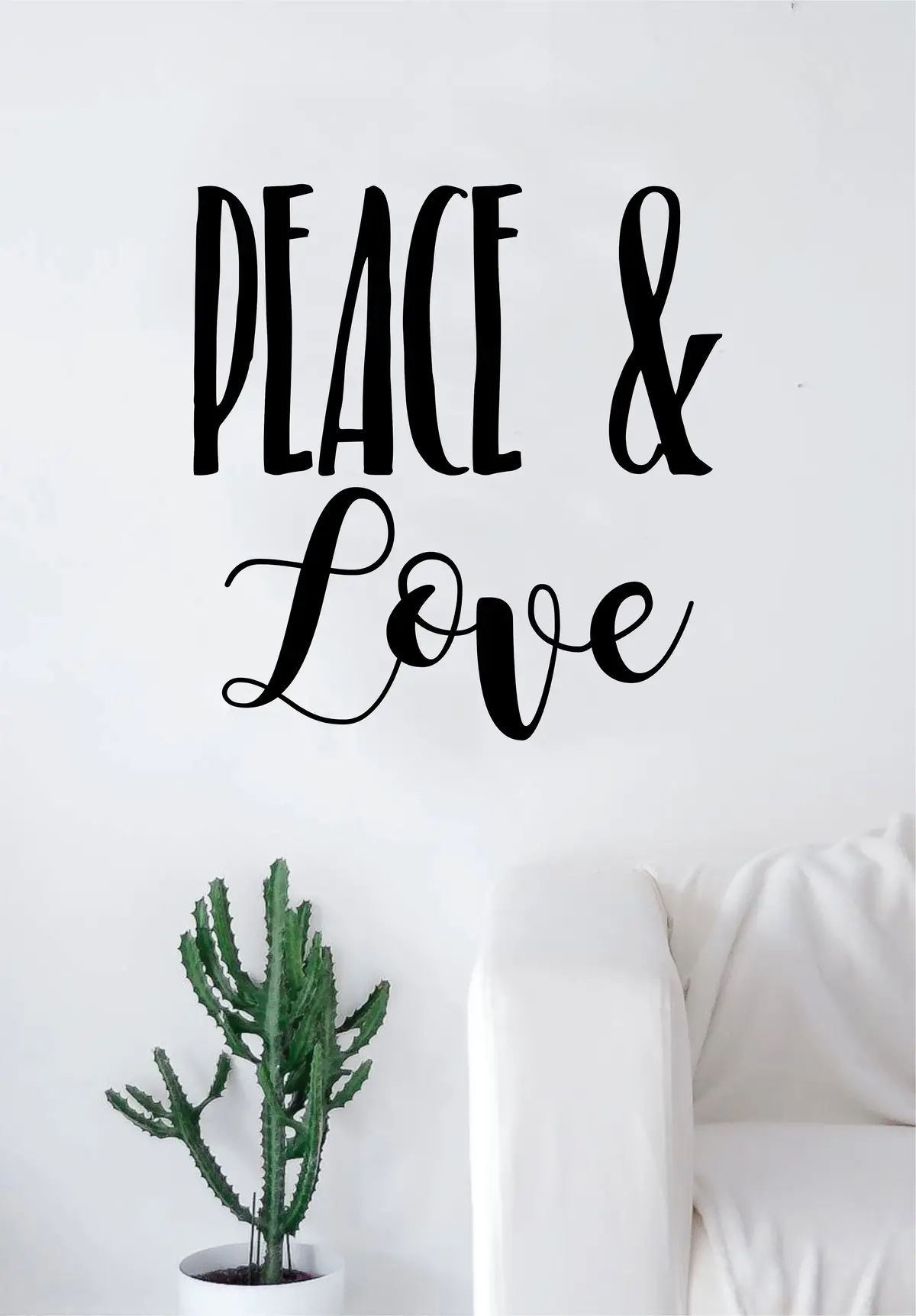 Peace And Love Wall Decal Sticker Home Decor Vinyl Art Bedroom Teen Inspirational Quote Girls Cute Happy School Nursery Baby Kids 1