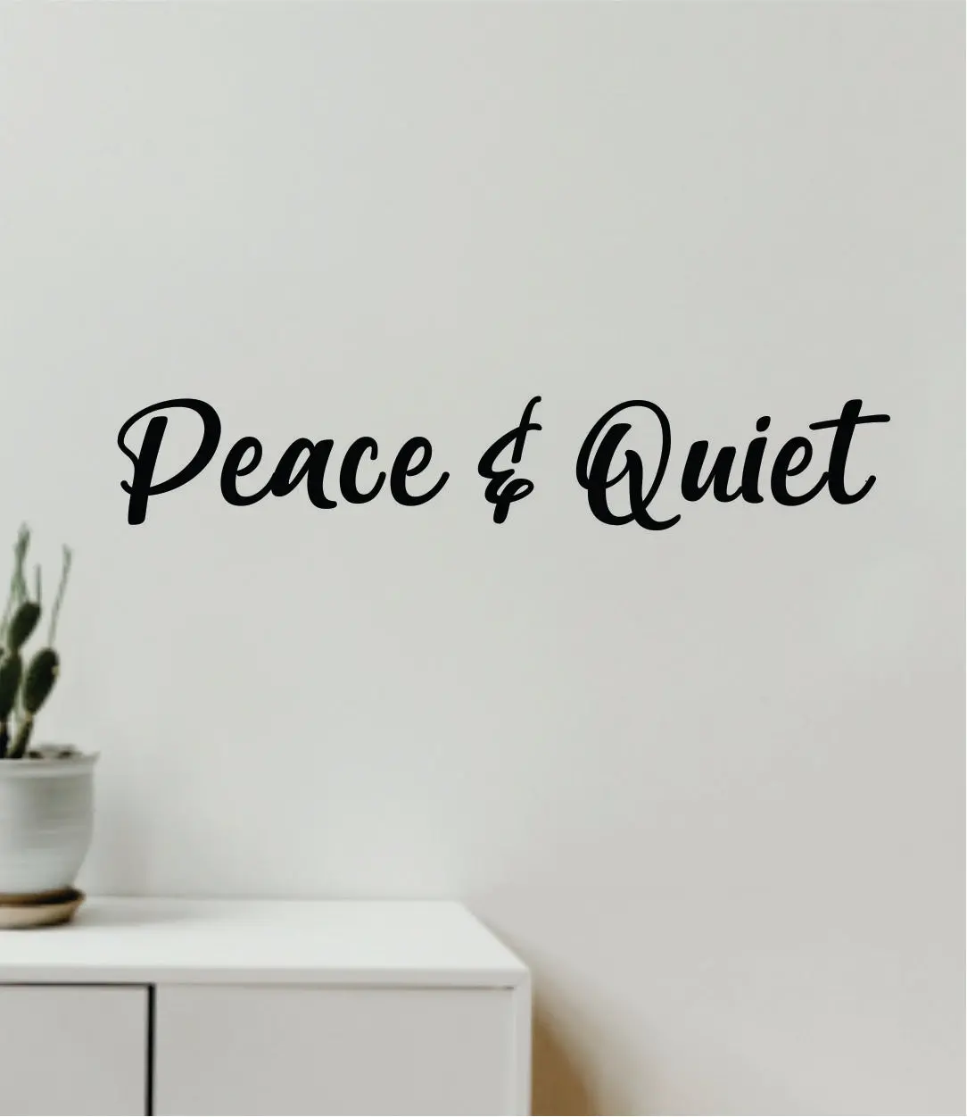 Peace And Quiet Quote Wall Decal Sticker Vinyl Art Decor Bedroom Room Boy Girl Inspirational Motivational School Nursery Baby Yoga Meditate Relax Breathe Mom Family 1