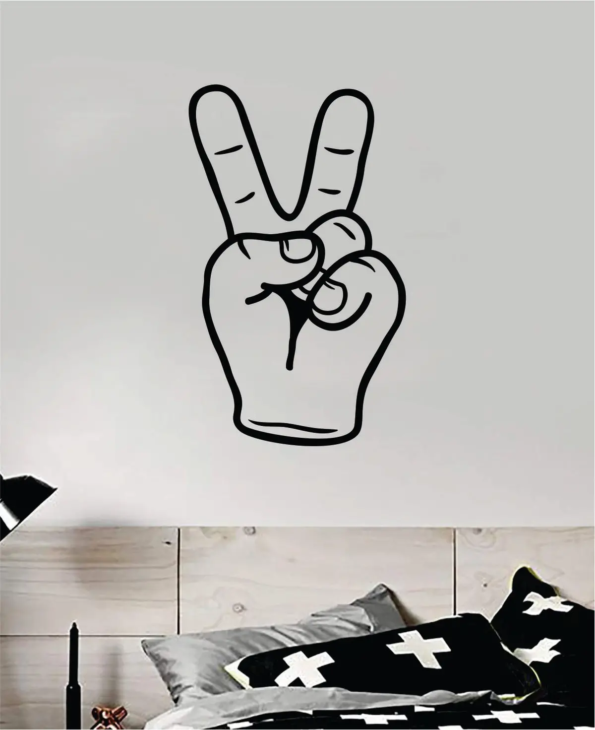 Peace Hand V2 Wall Decal Home Decor Vinyl Sticker Art Bedroom Room Teen Kids Baby Girls Love Good Vibes School 1
