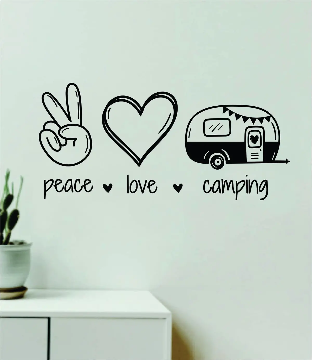 Peace Love Camping Wall Decal Home Decor Vinyl Sticker Art Bedroom Room Girls Boys Teen Baby Nursery Rv Travel Adventure Wanderlust 1
