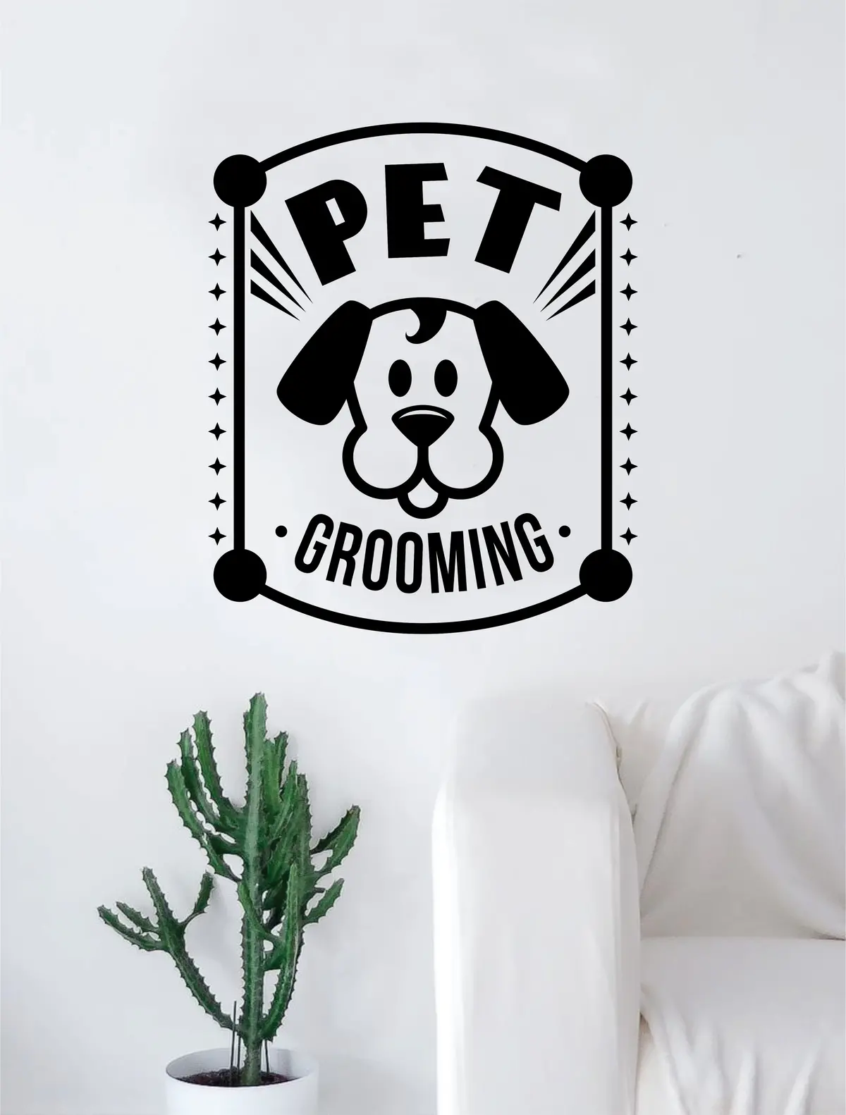 Pet Grooming Decal Sticker Wall Vinyl Art Home Room Decor Decoration Animal Pet Teen Rescue Adopt Business Dog Puppy Doggy Cute 1