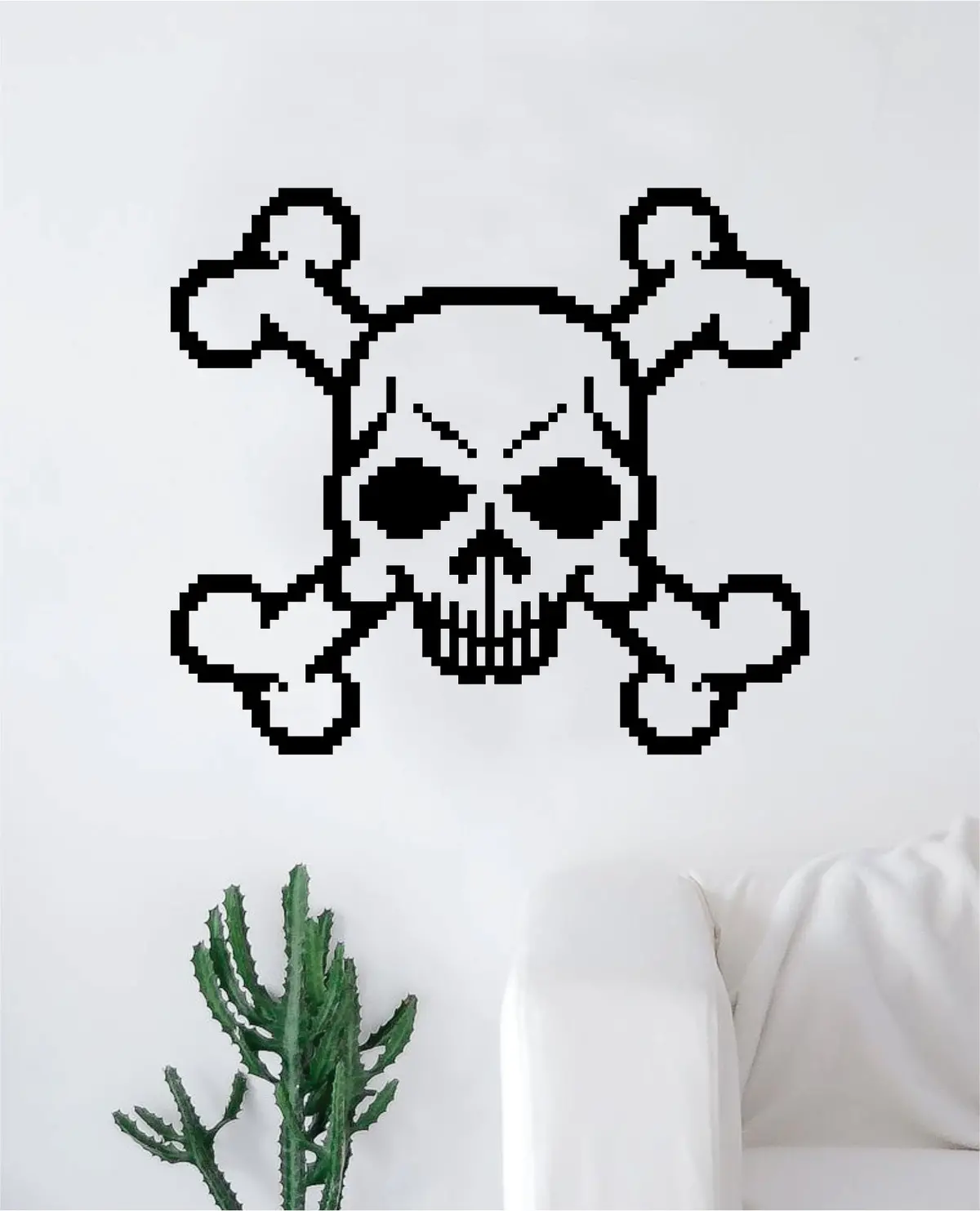 Pixel Skull Wall Decal Sticker Vinyl Art Bedroom Living Room Decor Teen Gamer Retro 1
