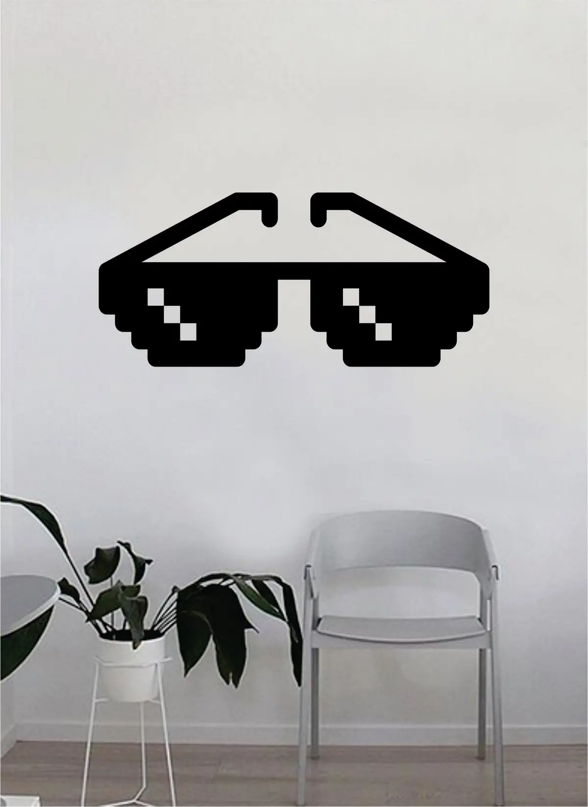Pixel Sunglasses Decal Sticker Wall Vinyl Art Wall Bedroom Room Home Decor Inspirational Teen Kids Funny Meme Thug Life Gamer Game 1