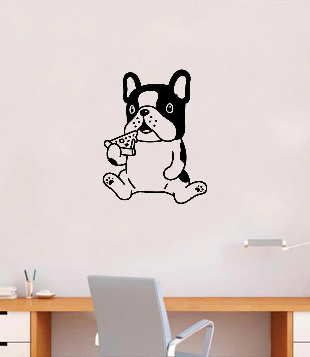 Pizza Dog Quote Wall Decal Sticker Bedroom Home Room Art Vinyl Inspirational Decor Cute Animals Puppy Pet Vet Rescue Adopt Foster Girls Funny Food 1