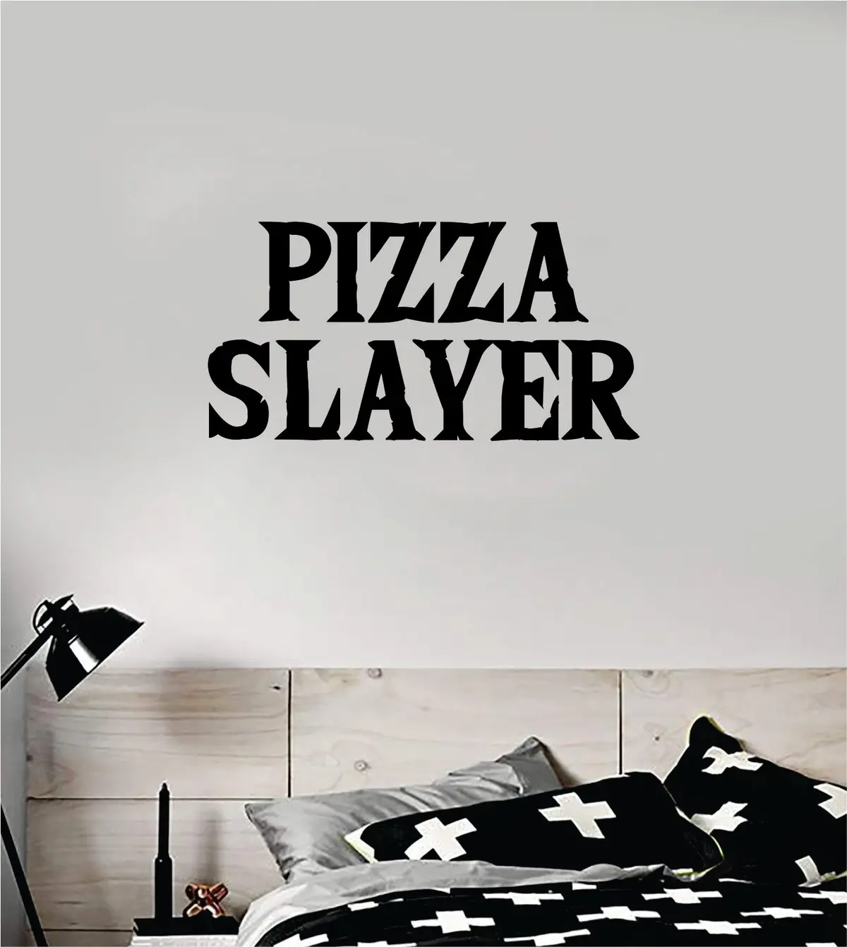 Pizza Slayer Wall Decal Sticker Bedroom Room Art Vinyl Home Decor Teen Food Business Kitchen Cook Chef Funny Gamer Pizzeria 1
