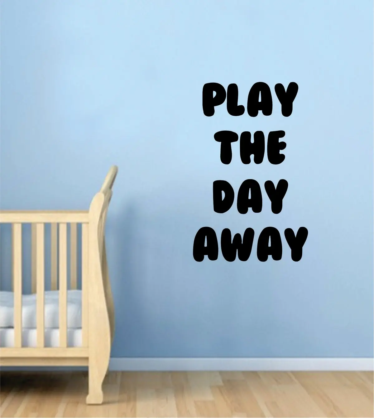 Play The Day Away Wall Decal Sticker Bedroom Room Art Vinyl Home Decor Inspirational School Nursery Playroom Baby Kids 1