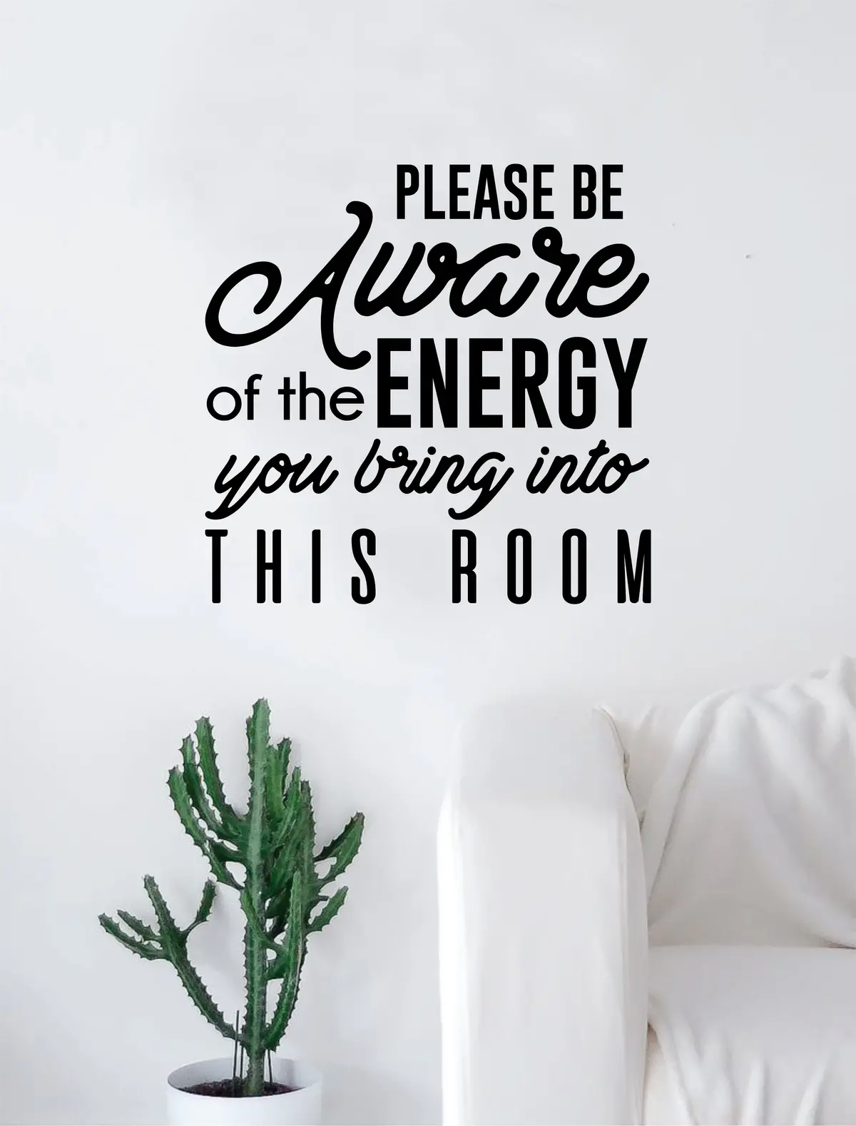 Please Be Aware Of The Energy Quote Decal Sticker Wall Vinyl Art Home Decor Decoration Teen Inspire Inspirational Motivational Living Room Bedroom Yoga 1
