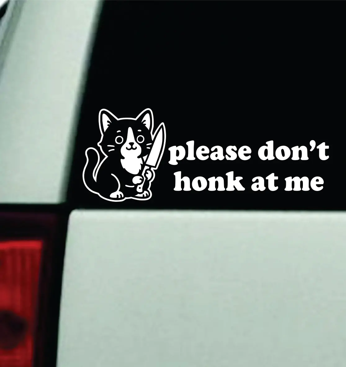 Please Don't Honk At Me Cute Cat Car Decal Truck Mirror Window Windshield Bumper Sticker Men Girls Meme Funny 1
