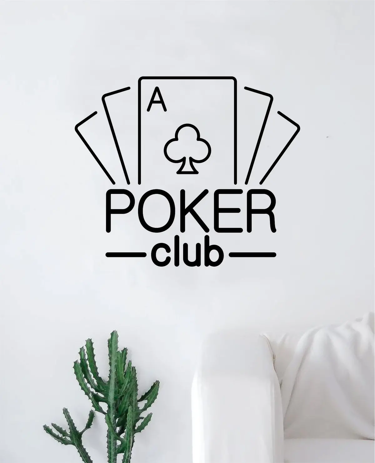 Poker Club Wall Decal Sticker Vinyl Art Bedroom Living Room Decor Decoration Teen Quote Inspirational Boy Girl Gamble Las Vegas Texas Hold Em Card Game 1